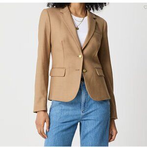 J.Crew Factory Original Schoolboy Blazer Woman Size 4 Tan Camel / Wool Blend
